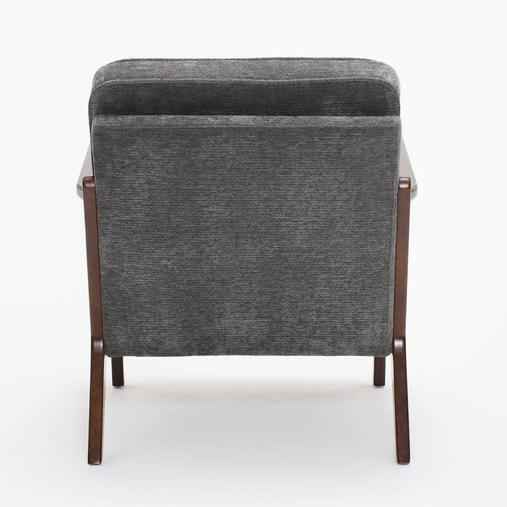 Living Room Chair with Lumbar Pillow and Solid Wood Frame - Dark Gray, Dark Green, Beige