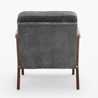 Living Room Chair with Lumbar Pillow and Solid Wood Frame - Dark Gray, Dark Green, Beige