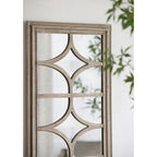 Rectangular Wall Mirror with Distressed Frame - Cream