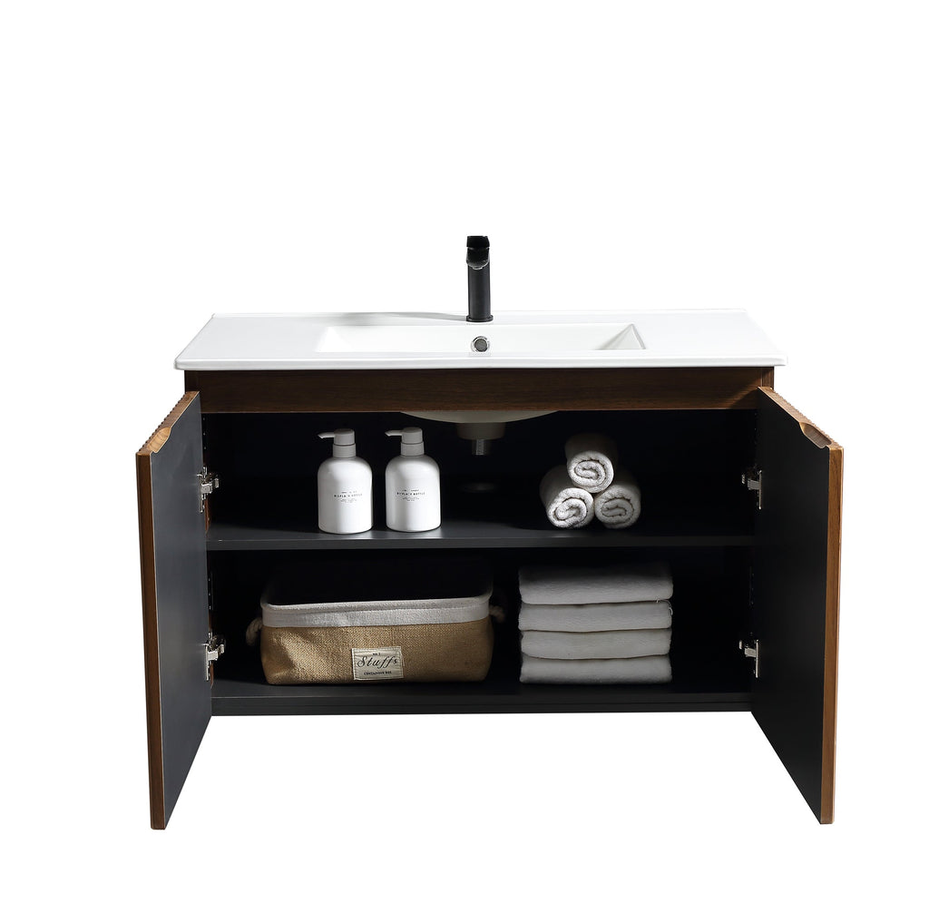 36-Inch Foldable Wall Cabinet with Snap-Fit Assembly - Matte Finish