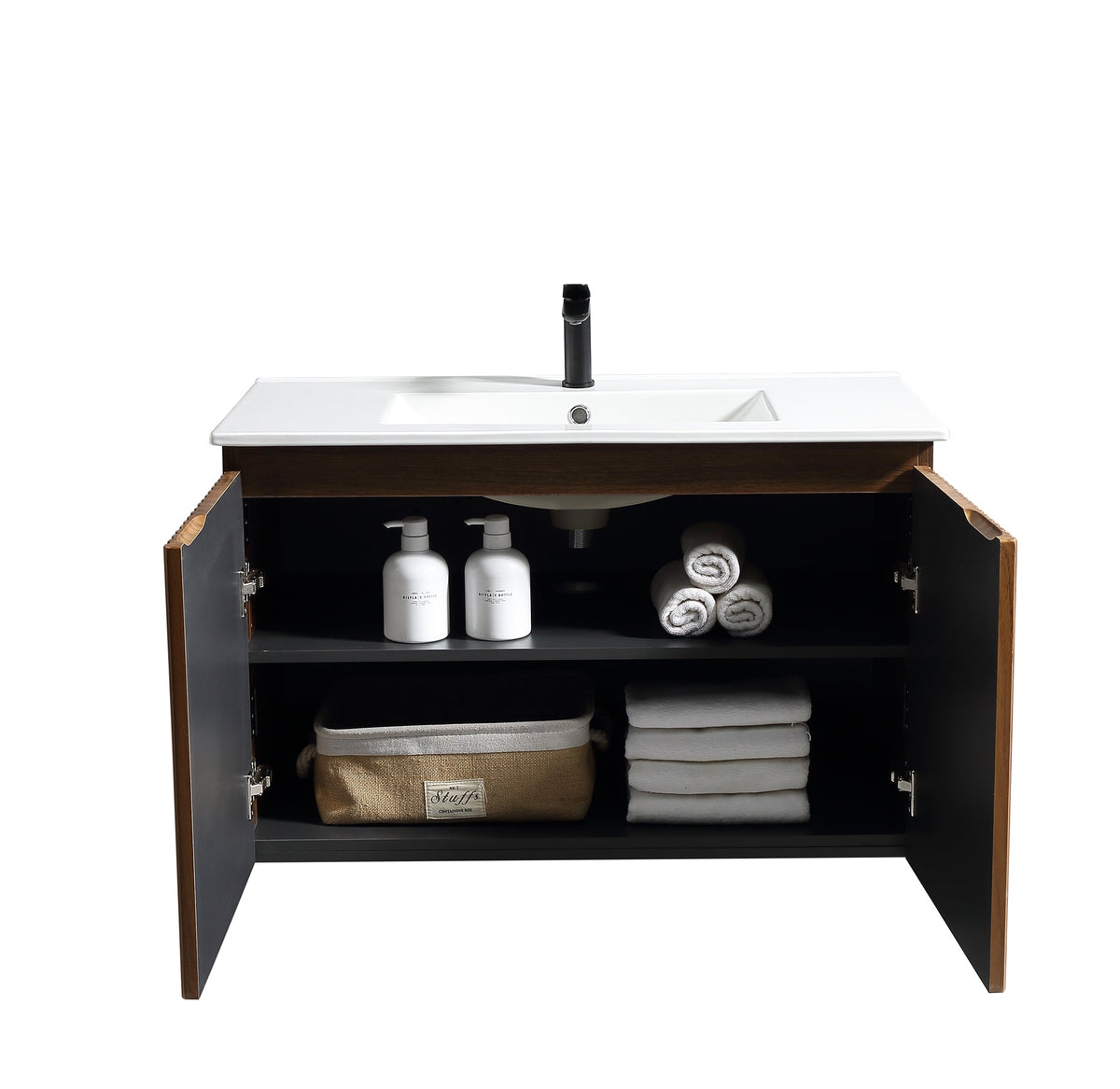 36-Inch Foldable Wall Cabinet with Snap-Fit Assembly - Matte Finish