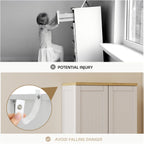 Tall Wooden Vacuum Storage Cabinet with Adjustable Shelf - White