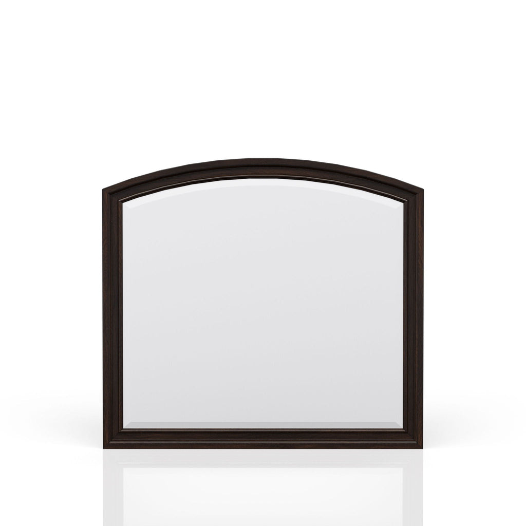 Elegant Design Mirror with Expansive View - Dark Cherry