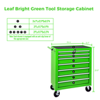 Rolling Tool Chest with 7-Drawer Tool Box with Steel Construction - Green