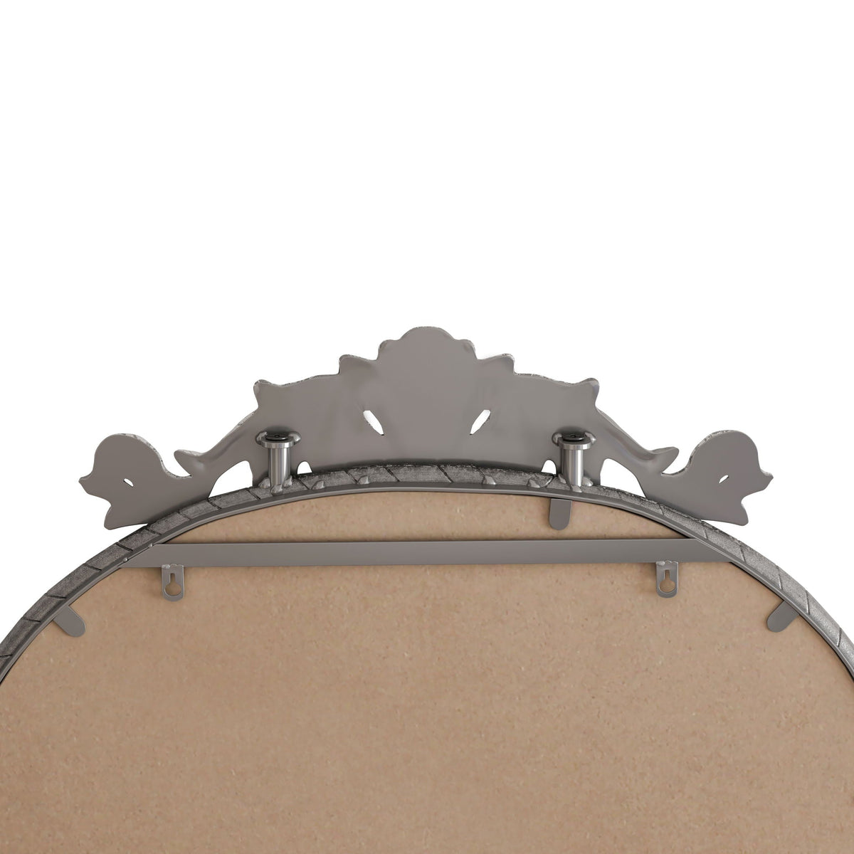 Vintage Arched Full Body Mirror with Carved Applique - Bronze or Pearl Silver