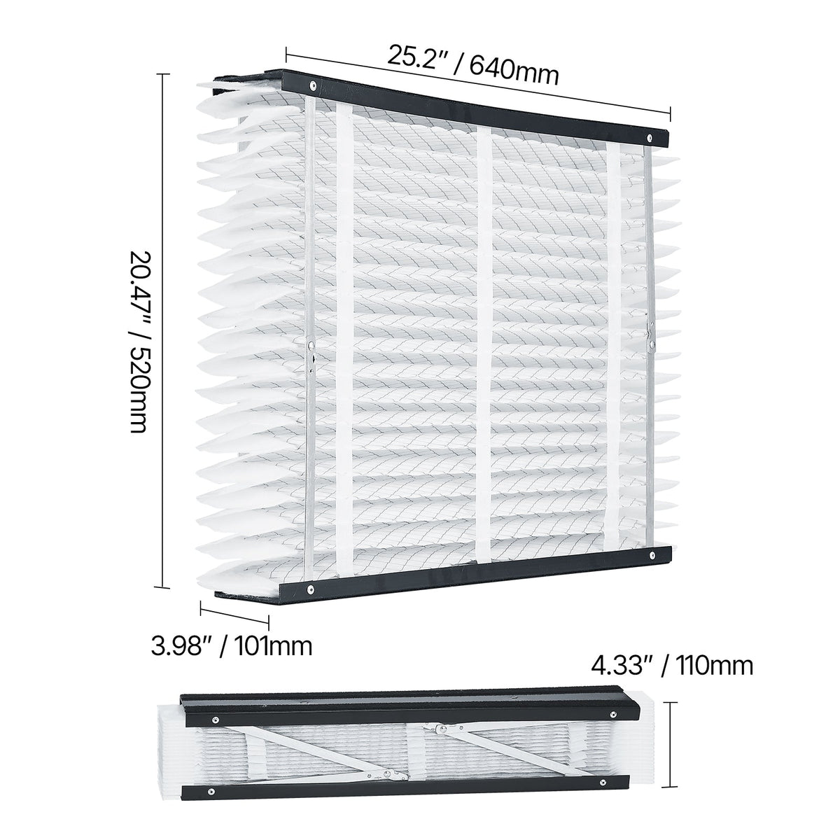 MERV 13 Electrostatic Pleated HVAC Furnace Filter 4-Pack with High Efficiency - White