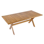 Acacia Wood Outdoor Dining Set 7-Piece with Large Table and 6 Chairs - Teak or Beige