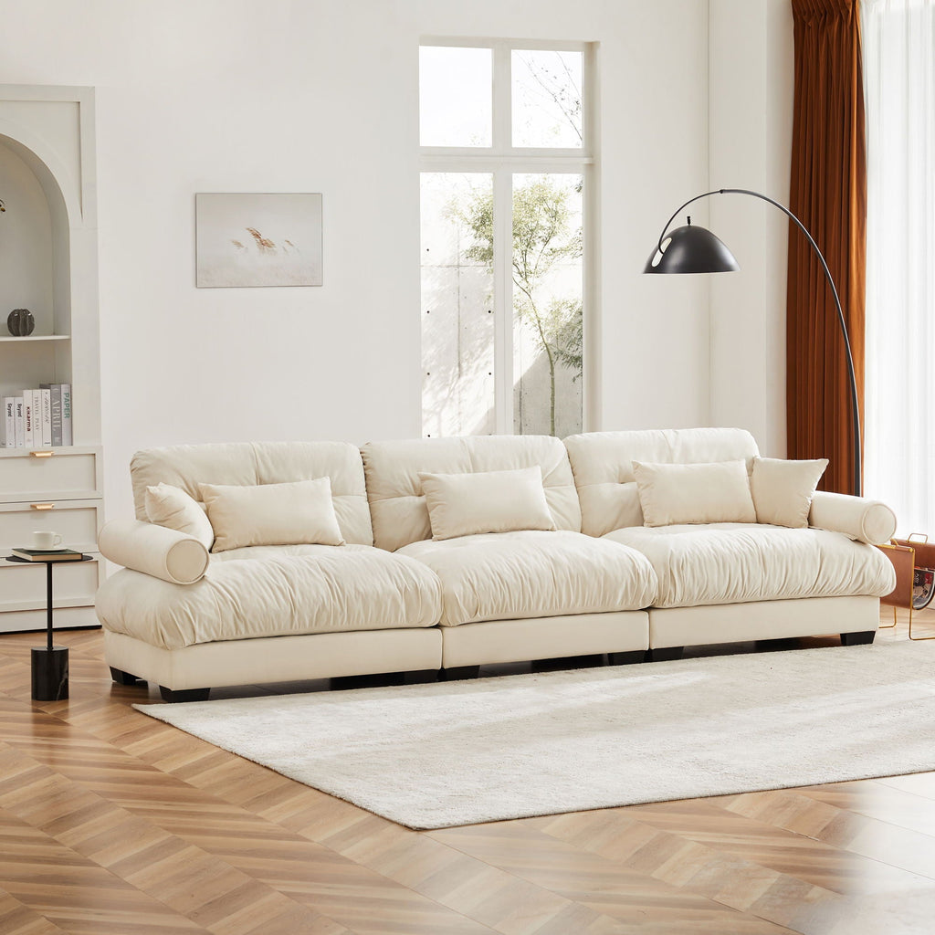 Modern Oversize Sofa with Cloud-Like Comfort - Fabric Stationary Sofa
