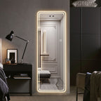 Full Length Floor Mirror LED with Dimming & 3 Color Modes - Silver