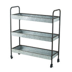 Homestead Galvanized 3-Tier Etageres Shelf Display with Metal Construction - Metallic Gray