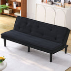 Versatile Sofa Bed with Solid Wood Frame - Pink, Beige, or Black