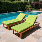 2 Piece Outdoor Chaise Lounge Chair Cushion Set With Pillow