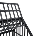 Heavy Duty Dog Crate with Lockable Wheels - Black