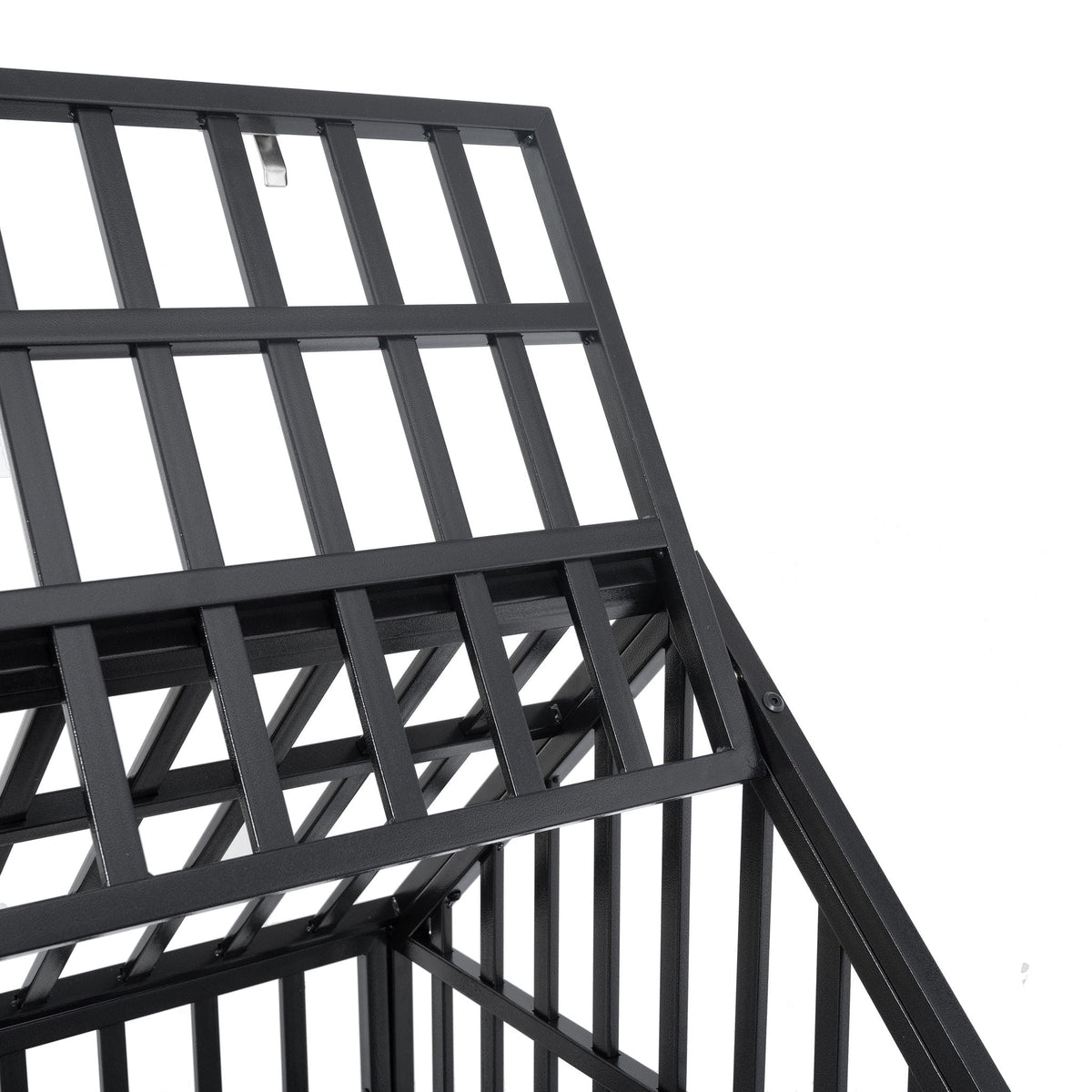 Heavy Duty Dog Crate with Lockable Wheels - Black
