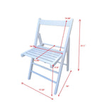 White Folding Chair Set with Foldable Design - Solid Wood