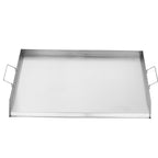 Stainless Steel Flat Top Griddle with Grease Trough – Silver