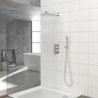 Dual Shower Head System with Rough-In Valve - Black or Pearl Silver