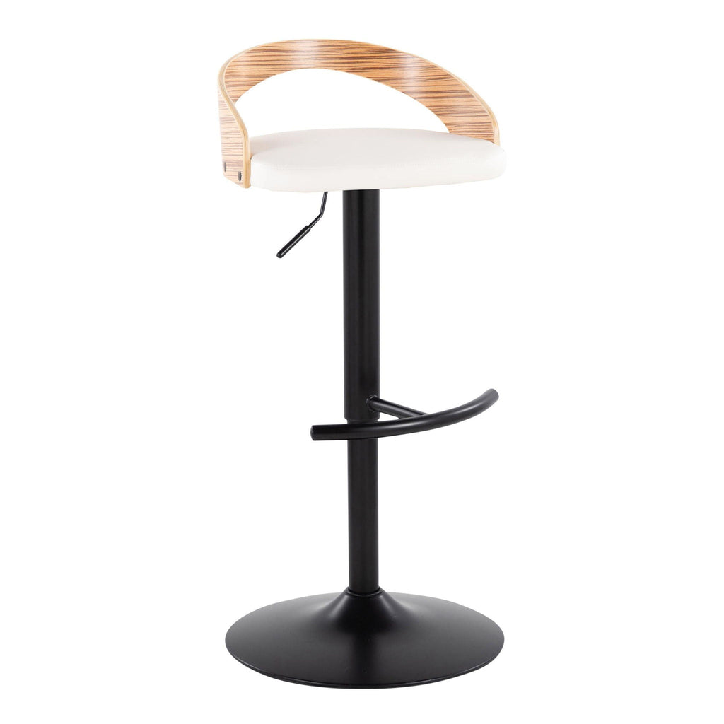Adjustable Swivel Barstool Set with T Footrest - White or Black