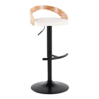 Adjustable Swivel Barstool Set with T Footrest - White or Black