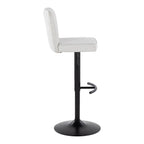 Contemporary Adjustable Barstool Set with Swivel and Rounded T Footrest - Black, White, Beige