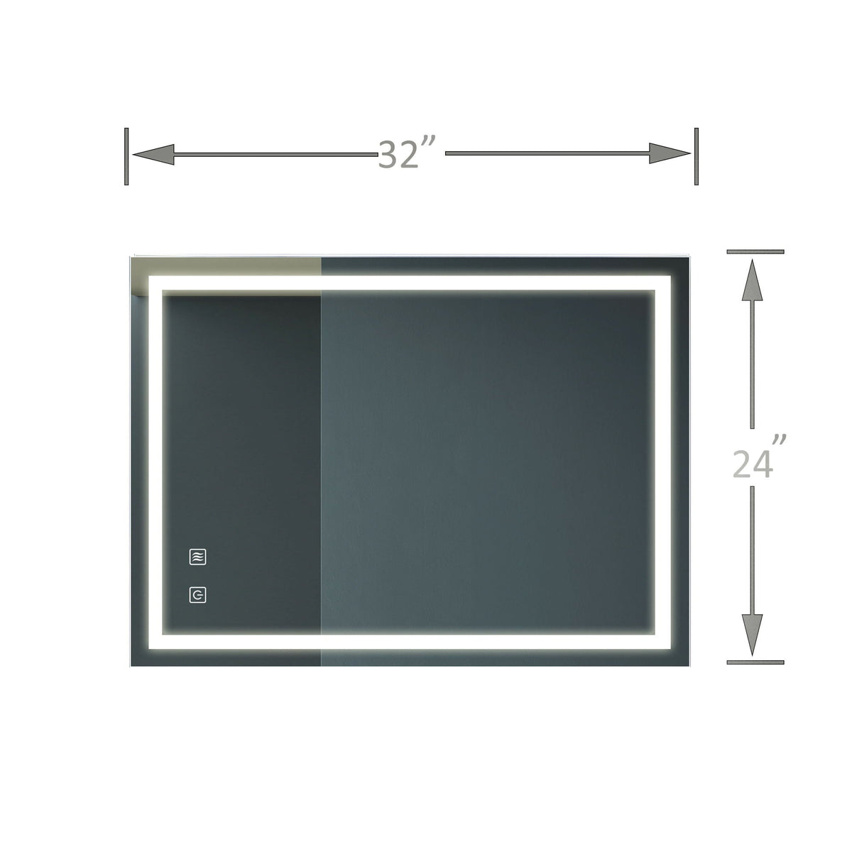 Bathroom Vanity Mirror with Front Lighting and Anti-Fog - Pearl Silver
