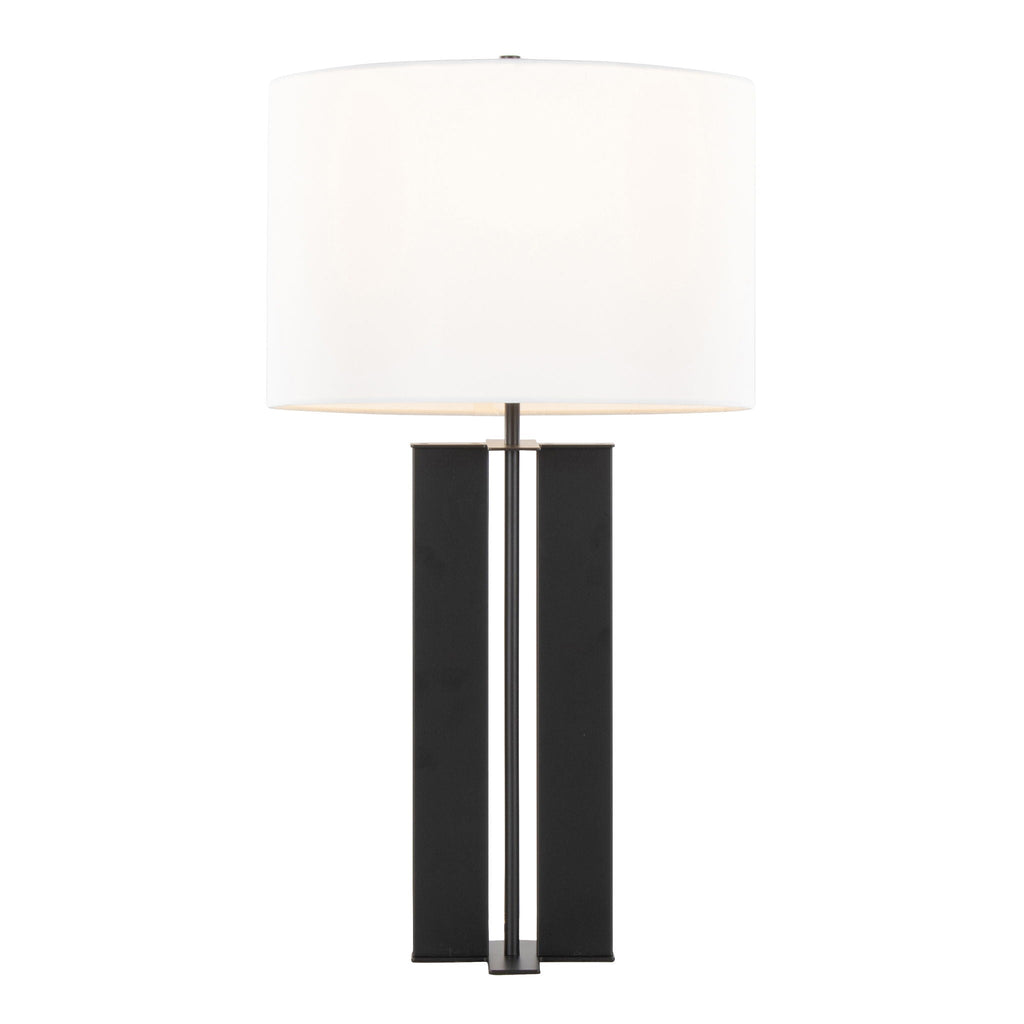 Cosmo Contemporary Table Lamp with Drum Shade - Black or Bronze