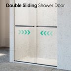Frameless Double Sliding Soft-Close Shower Door – Matte Black