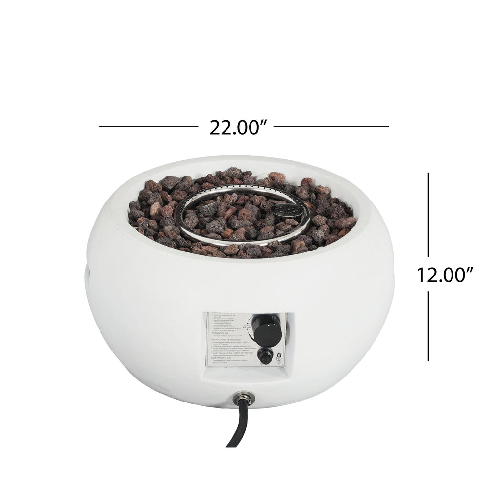 Patio MGO Propane Fire Pit with 40,000 BTU Output - White or Brown