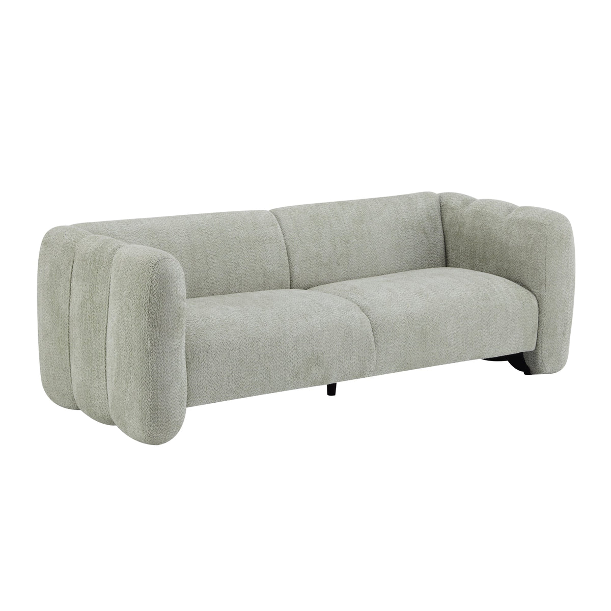 Boucle 3-Seater Sofa with Wave Design - 83"