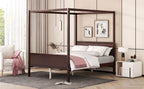 Canopy Platform Bed with Headboard and Footboard, Slat Support Leg - Queen