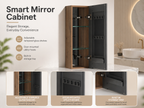 10'' Bathroom Mirror Cabinet with Adjustable Shelves - Imitative Oak