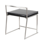 Contemporary Stackable Dining Chair Set with Metal Frame - Blue or Black