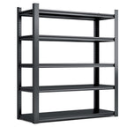 Heavy Duty Metal Garage Shelving Unit with Adjustable Shelves - Black