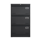 Locking Metal Filing Cabinet 3 Drawer - Multiple Sizes, Black or White