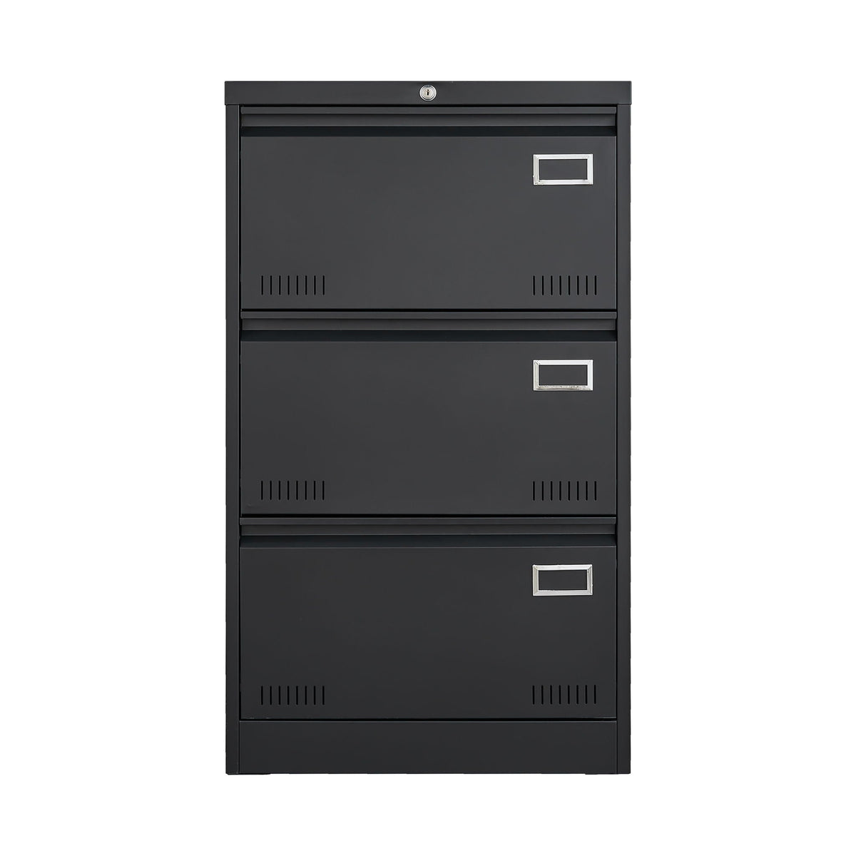 Locking Metal Filing Cabinet 3 Drawer - Multiple Sizes, Black or White