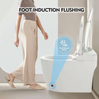 Heated Seat Smart Toilet with Foot Sensor Flush - White