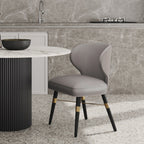 Strine Dining Chair with Wood Frame and Modern Upholstery - Available in Dark Gray or Blue