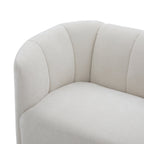 Modern Curved Chenille Sofa Couch with Sturdy Wood Frame – Cream