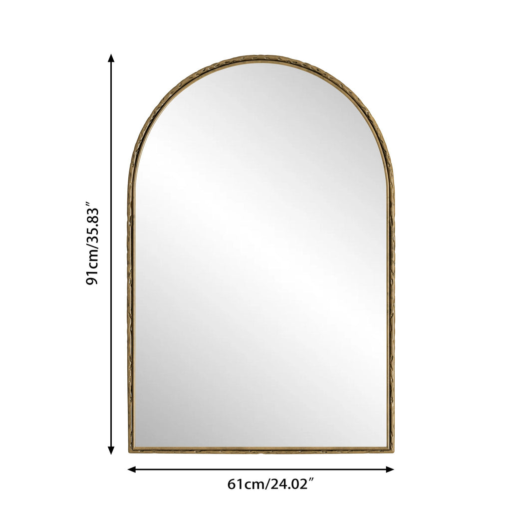 Arched Mirror with Shatterproof Glass - Silver or Gold