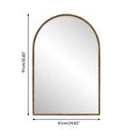 Arched Mirror with Shatterproof Glass - Silver or Gold