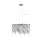 24" Round Silver Crystal Chandelier with K9 Crystals - Chrome