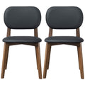 Kelsey Stylish Dining Chair Set of 2 with Solid Wood Construction - Black or Light Brown