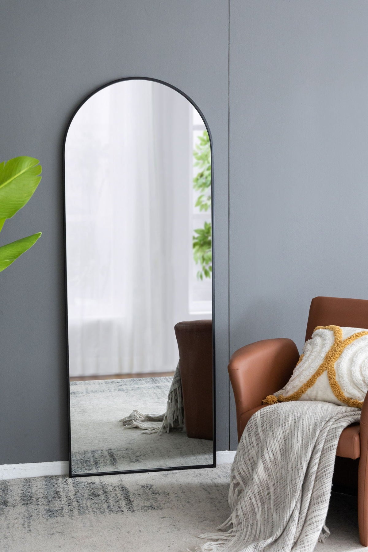Celine Arch Body Mirror with Slim Frame - Black or Gold
