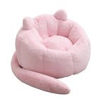 Cat Shaped Bean Bag Sofa with Long Tail - Faux Fur