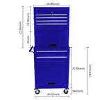6 Drawer Lockable Tool Cabinet with Detachable Toolbox - Black, Red, or Blue