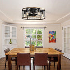 20" Industrial Caged Ceiling Fan with Remote Control