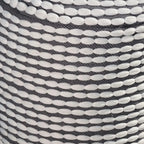 Handcrafted Cylindrical Accent Pouf with Water Resistant Fabric - White, Green, Black