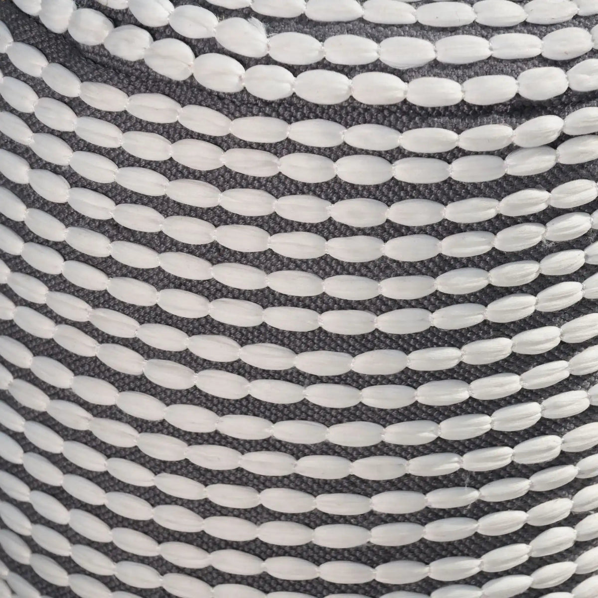 Handcrafted Cylindrical Accent Pouf with Water Resistant Fabric - White, Green, Black