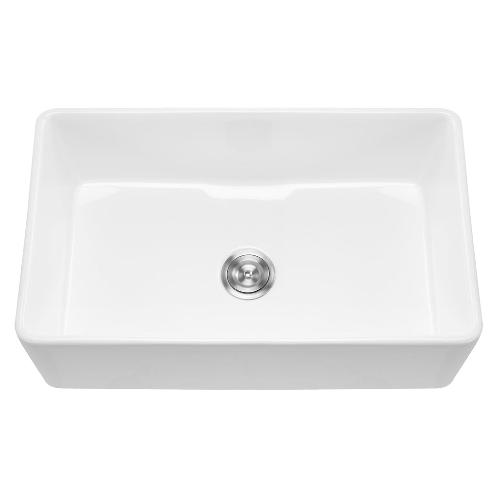 Farmhouse Sink Undermount Kitchen Single Bowl with Extra-Large Basin - White