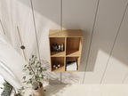 24 Inch Wall Mounted Storage Shelf with Plywood Construction - Oak